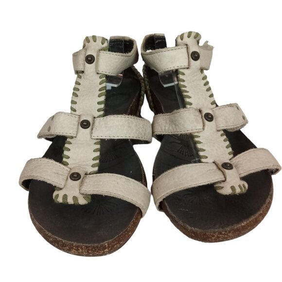 OTBT Soft White Leather Bohemian T Strap Sandals Size 8 - Picture 5 of 7